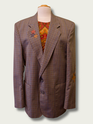 Reworked blazer leren sterren - Maat M/L