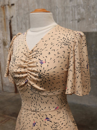 Beige jurk 70s - Maat S