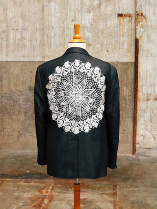 Reworked blazer kanten kleedje - Maat XL/XXL