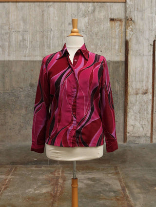 Roze blouse met print - Maat L/XL