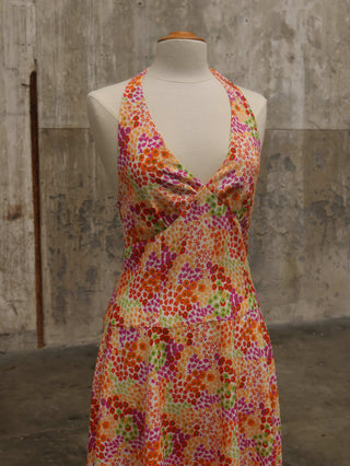 Halterjurk bloemen - Maat M
