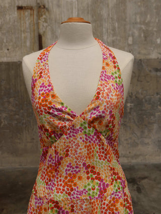 Halterjurk bloemen - Maat M