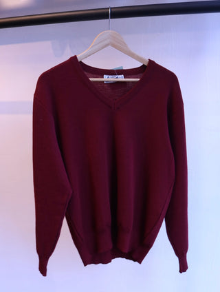 Knitted burgundy sweater - Size L