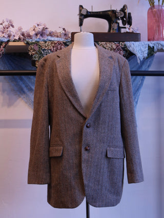 Reworked Harris Tweed kant en kraaltjes - Maat M