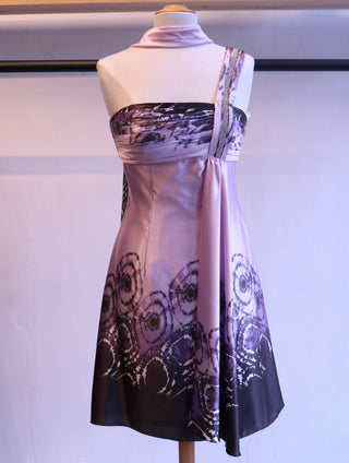 Purple satin cocktail dress - Size S