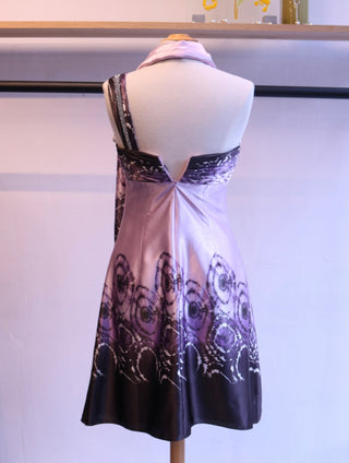 Purple satin cocktail dress - Size S