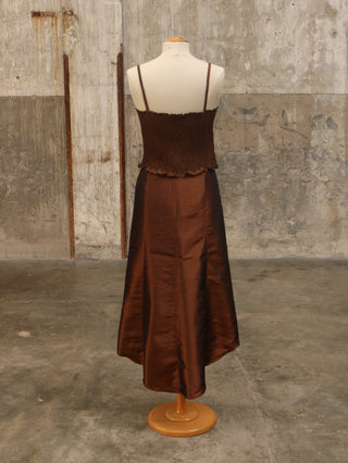 Brown 2-piece set with embroidery – size S/M