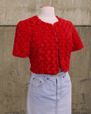 Cropped fluffy vestje - Maat S/M