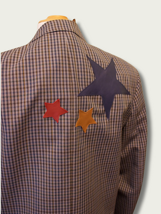 Reworked blazer leren sterren - Maat M/L