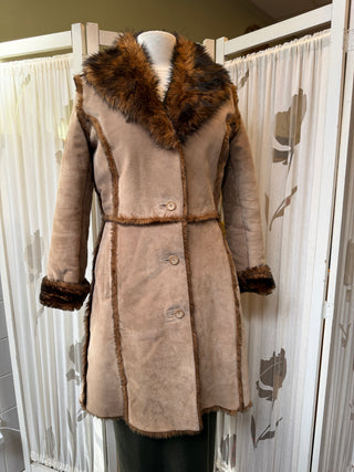 Suède jas faux fur - Maat M