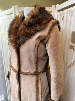 Suède jas faux fur - Maat M