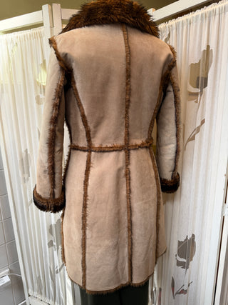 Suède jas faux fur - Maat M
