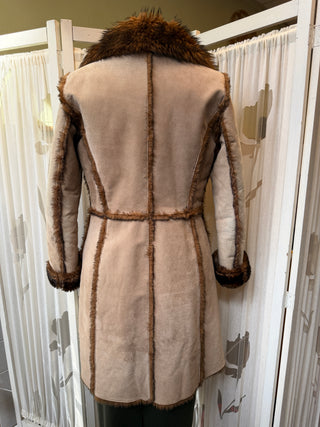 Suède jas faux fur - Maat M