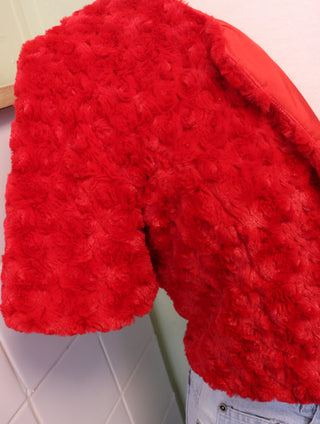 Cropped fluffy vestje - Maat S/M