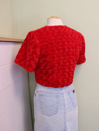 Cropped fluffy vestje - Maat S/M