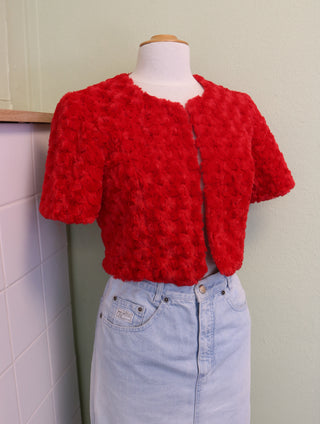 Cropped fluffy vestje - Maat S/M