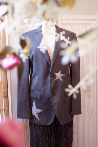 Reworked blazer zilveren sterren - Maat M/L