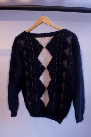 Fluffy trui met angora - Maat M
