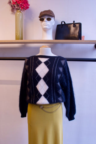 Fluffy trui met angora - Maat M