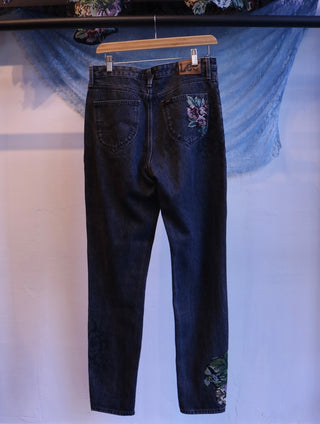 Reworked Lee spijkerbroek bloem - Maat M