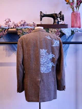Reworked Harris Tweed kant en kraaltjes - Maat M