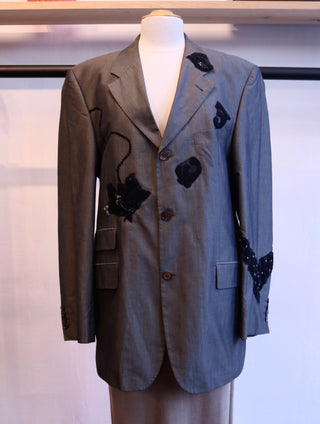 Reworked blazer zilver - Maat M/L