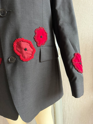 Reworked blazer poppy