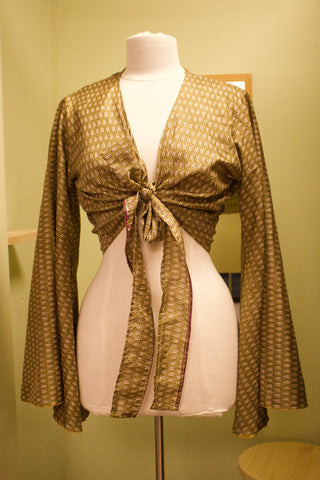 Groene. wrap top blaadjes - Maat XS t/m M