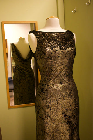 Gouden velours jurk - Maat S/M