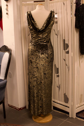 Gouden velours jurk - Maat S/M
