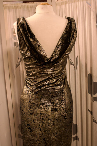 Gouden velours jurk - Maat S/M