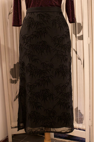 Zwarte rok met glitter print - Maat L