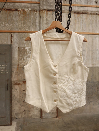 Reworked gilet top wit - Maat M