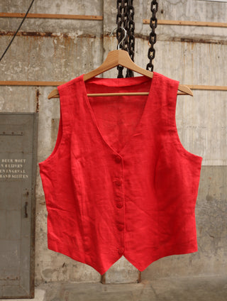 Reworked gilet top rood - Maat L