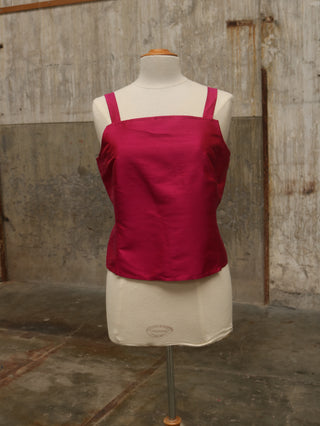 Roze top zijde - Maat L