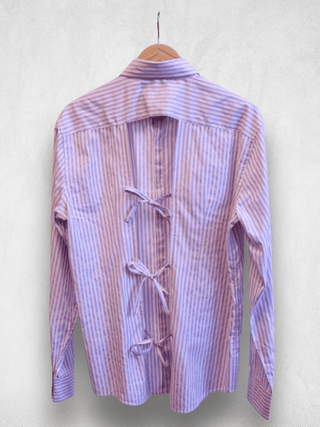 Reworked blouse paars - Maat L