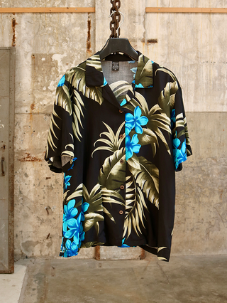 Hawaii blouse blauwe bloem - Maat L/XL