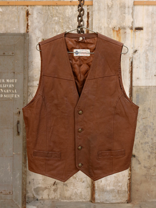 Gilet bruin leer - Maat L