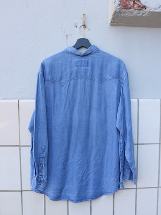 Soepele denim look blouse Joop - Maat XL