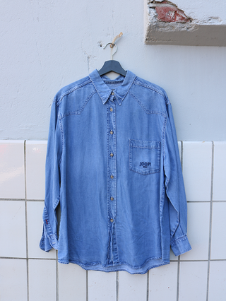 Soepele denim look blouse Joop - Maat XL