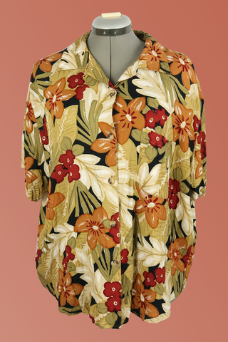 Soepele blouse met bloemenprint - Maat XL