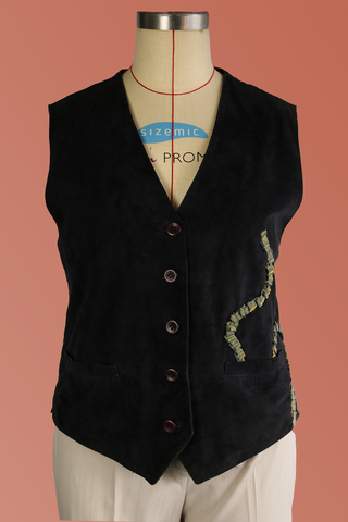 Re-worked suede gilet - Maat L