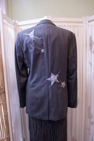 Reworked blazer zilveren sterren - Maat M/L