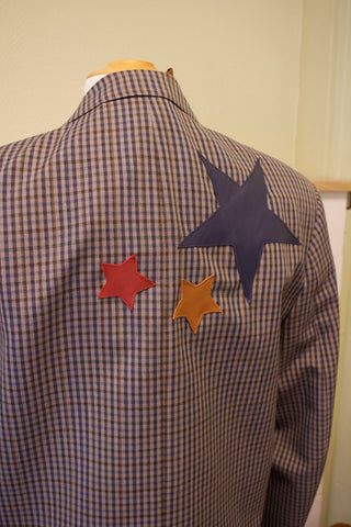 Reworked blazer leren sterren - Maat M/L