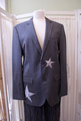 Reworked blazer zilveren sterren - Maat M/L
