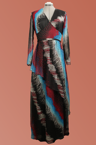 70's maxi jurk Vera Mont - Maat S/M